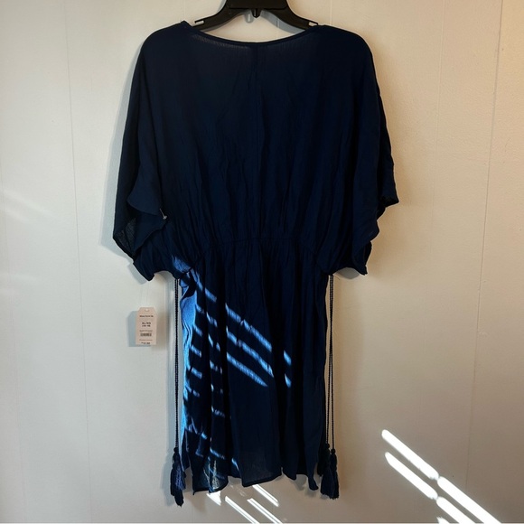 Time and Tru Blue Embellished bathing suit cover-up missy size 16-18 - Picture 8 of 9